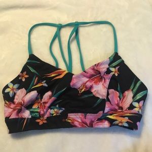 Hawaiian print sports bra
